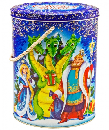 Сладкий новогодний подарок в жестяной упаковке «Русская сказка Классик»