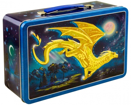 Сладкий новогодний подарок в жестяном чемоданчике «Волшебный дракон Премиум»