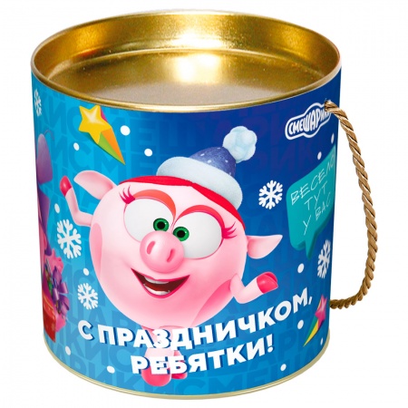 Сладкий новогодний подарок для детей «Тубус Смешарики Классик»
