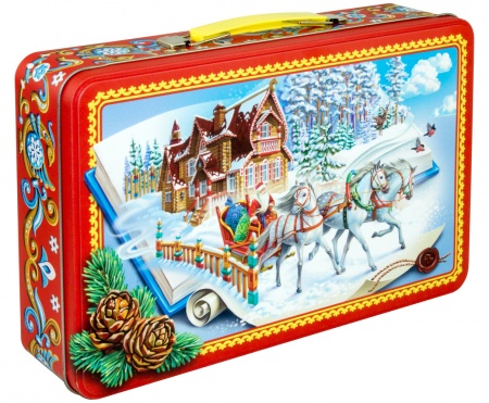 Сладкий новогодний подарок «Чудесник Премиум» в жестяном саквояже
