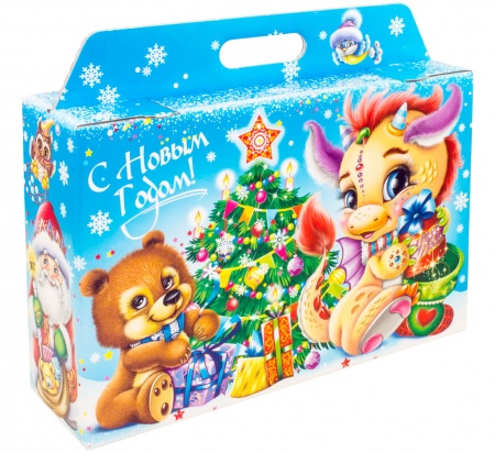 Сладкий новогодний подарок в картонной упаковке «Дракоши Классик»